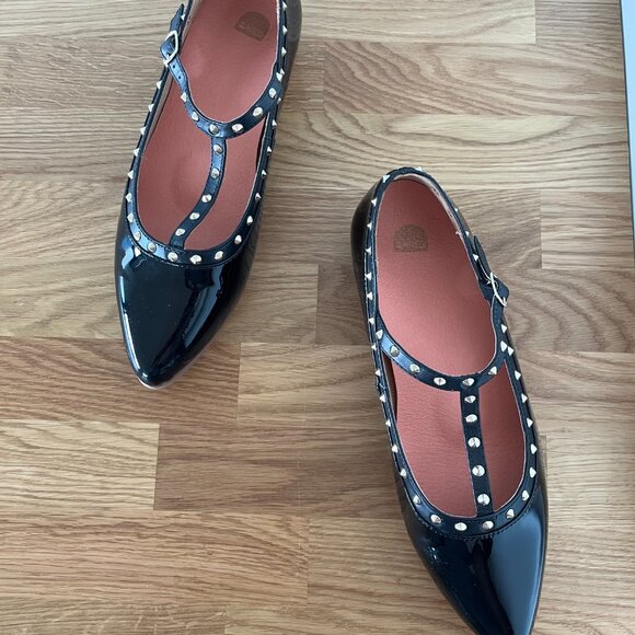 Studded Patent Leather Flats - Picture 6 of 9